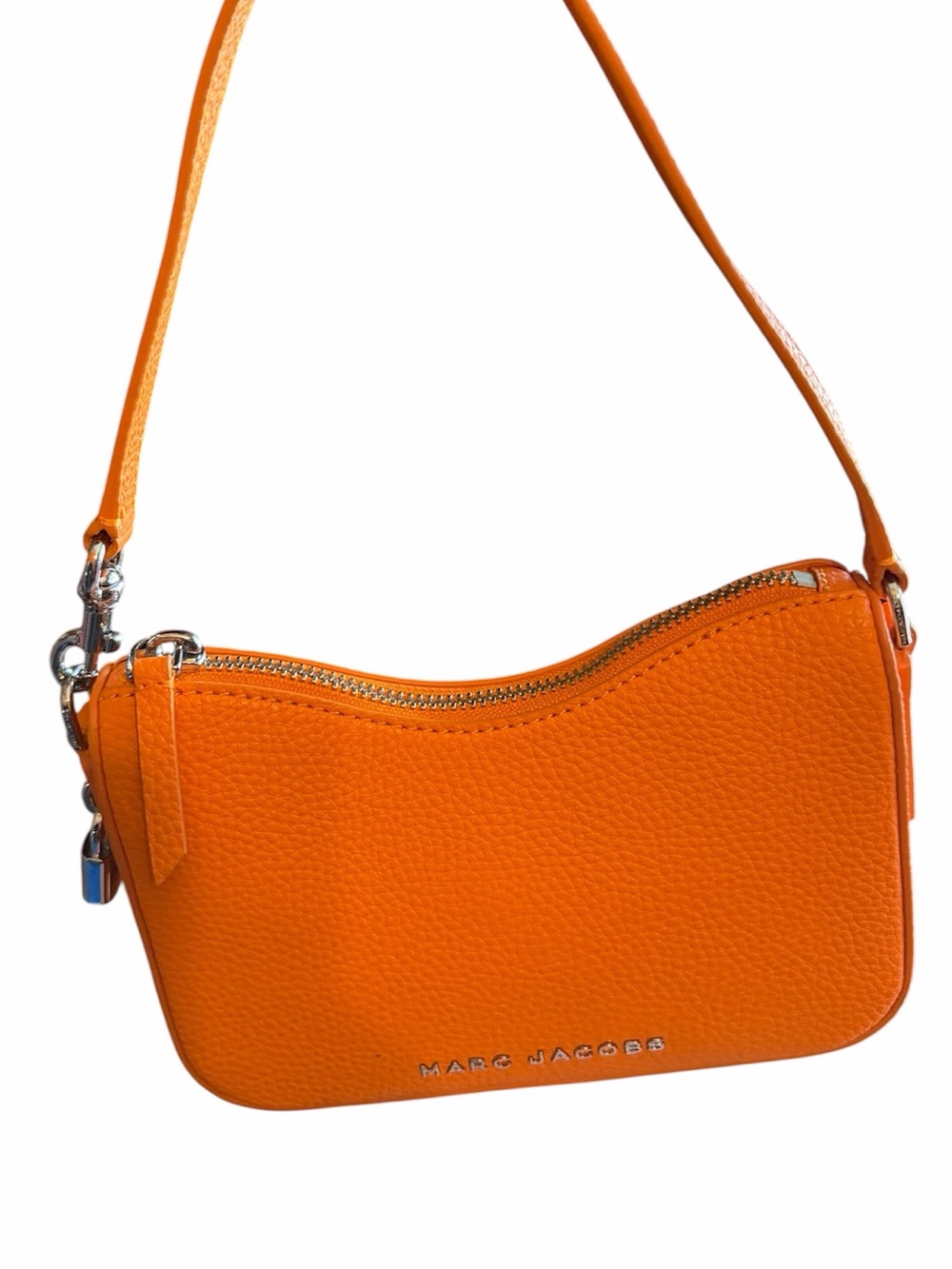 Marc Jacobs Bright Orange Pebbled Leather Wristlet